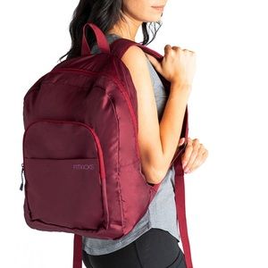 FITKICKS Packable Zipper Hiking Camping Outdoor Sport Travel Backpack Burgundy